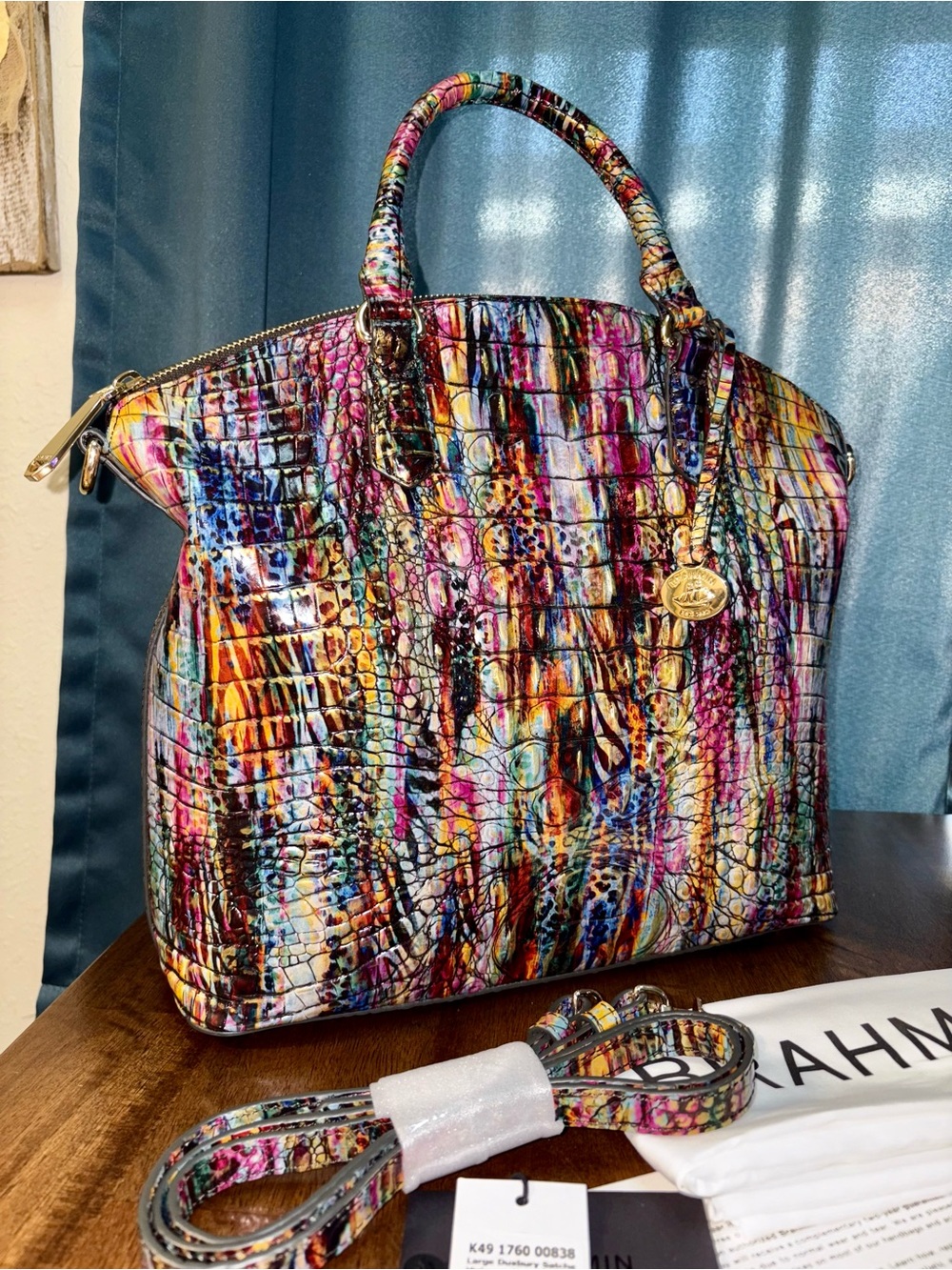 Brahmin EUC Lrg Dux - Virtuous - EXCLUSIVE - Exotic - Metallic - VERY RARE - Picture 2 of 16